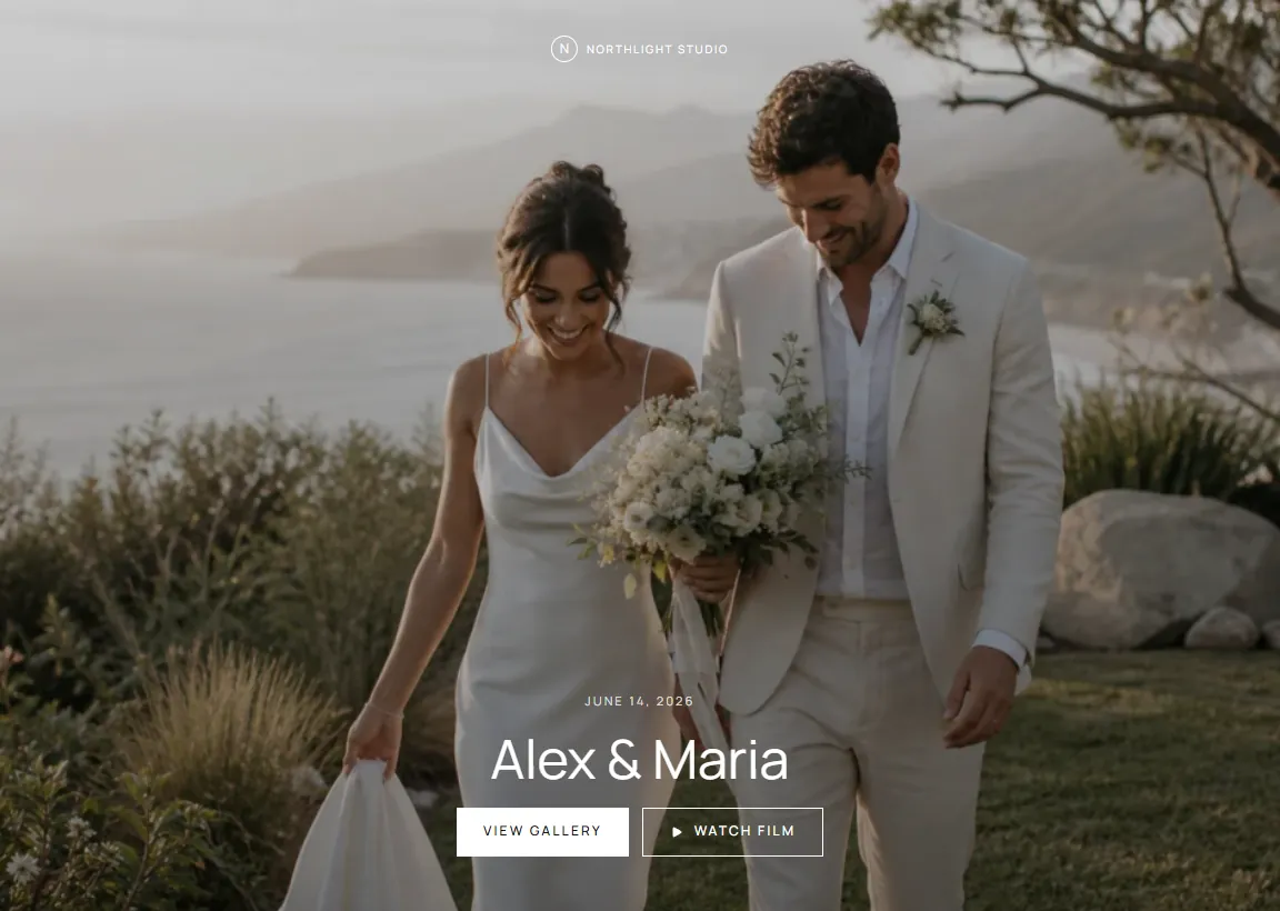 A FlowShot Client Gallery with a wedding cover